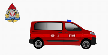 Grafika przedstawia model samochodu strażackiego zakupionego przez Państwową Straż Pożarną