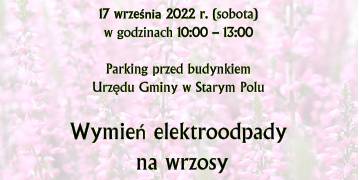 Plakat informujący o akcji wymiany elektrośmieci na sadzonki roślin