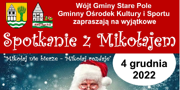 Plakat informujący o spotkaniu z Mikołajem