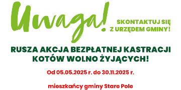 Plakat akcji bezpłatnej kastracji kotów wolno żyjących